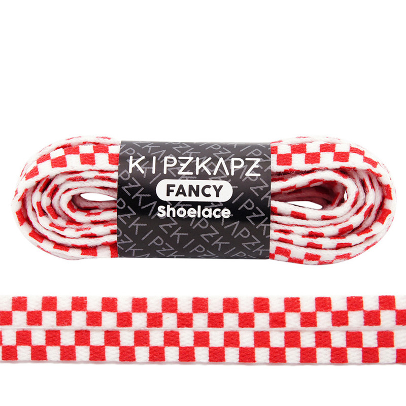 Jual Aksesoris Sneakers Kipzkapz Flat Checker Xs34 8Mm White Red Original Xs34 - Flat Checker 8Mm - hoopspoint.com